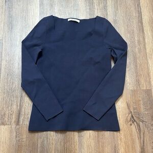 The Fold London Square Neck Sweater Navy XS
